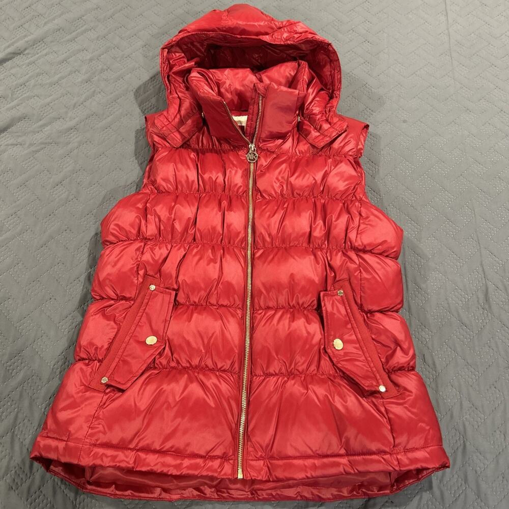 Michael Kors Women’s Puffer Vest Red Size Large